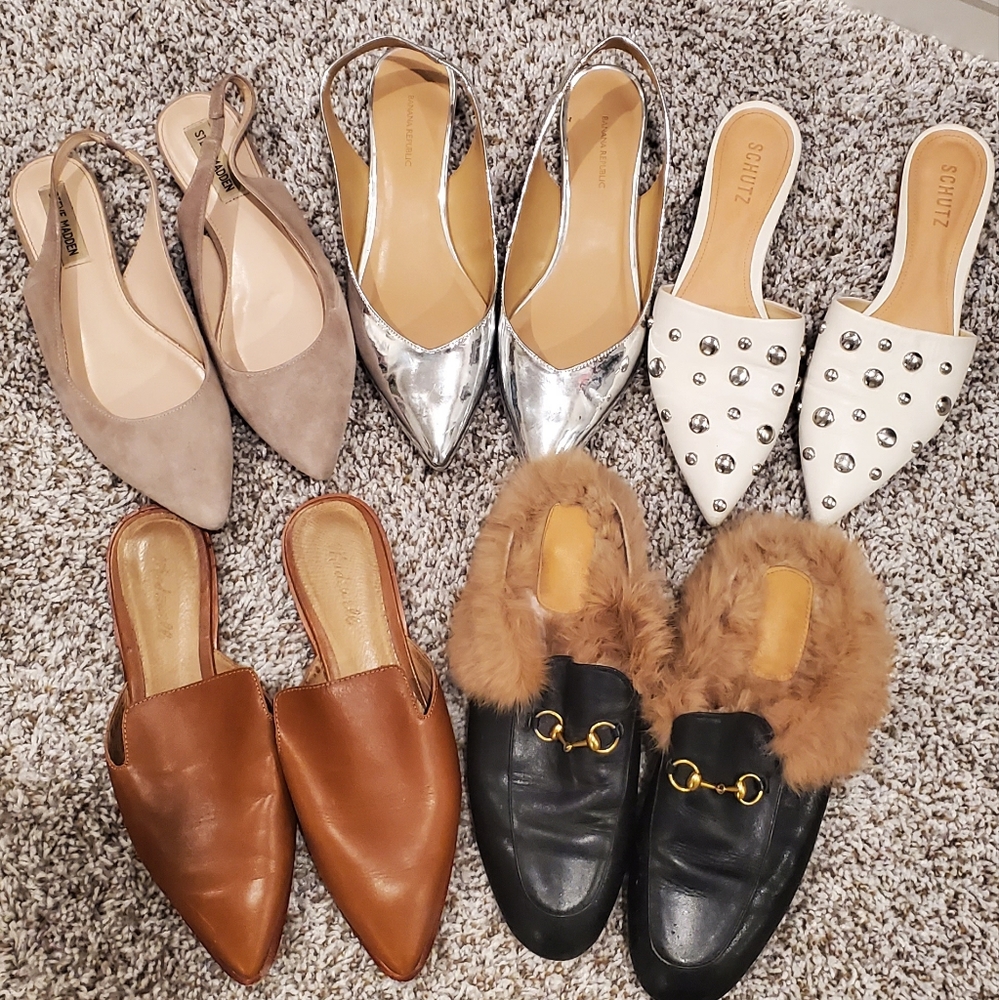Lot of open back flats
